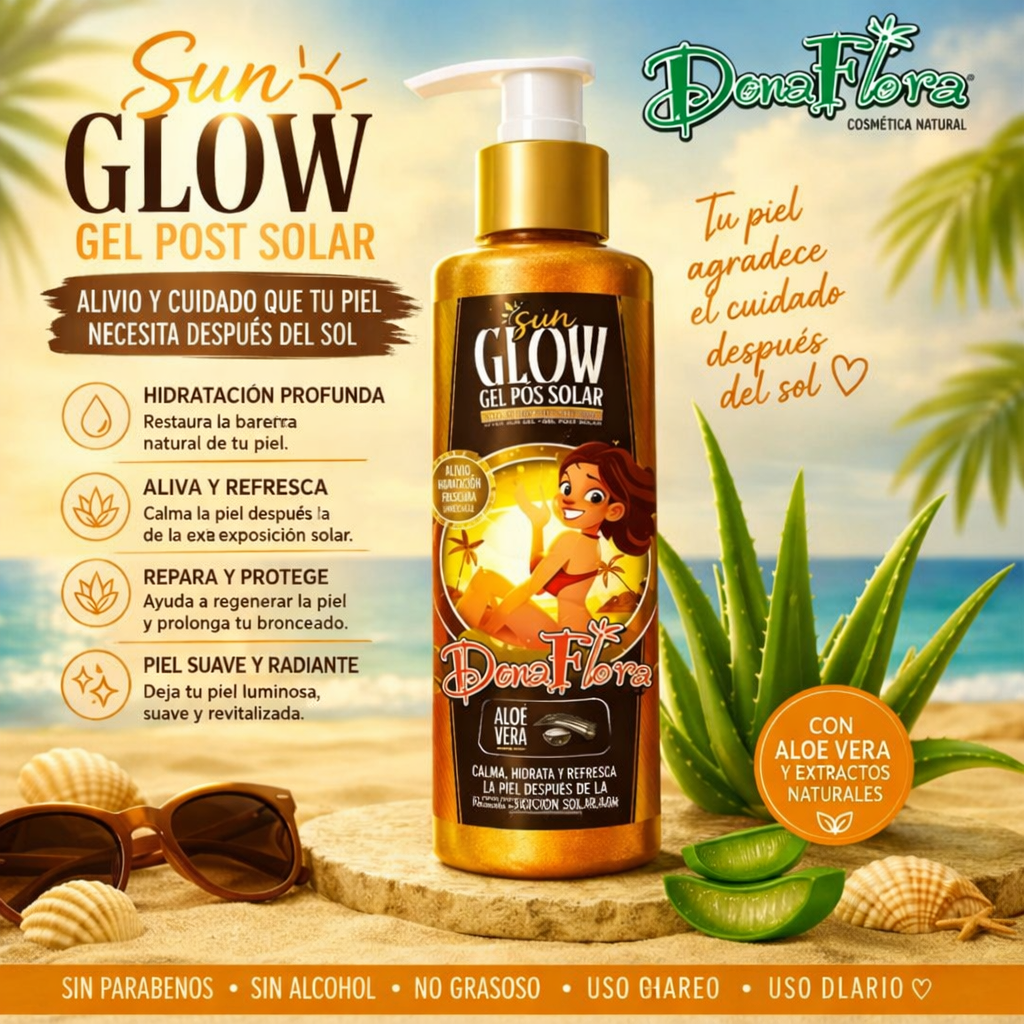 Dona Flora – Sun Glow Gel Post Solar con Aloe Vera (200 ml)